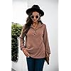 2021 Herfst en Winter Ebay Wish Hot New Thread Splicing Button Effen Kleur Lange Mouw Sweater (Color : Camel, Size : S)