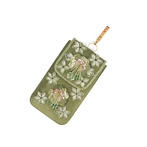 Image of J I ACCESSORIES Velvet Saree Clutch Mobile Pouch Waist Clip Ladies Purse Gift For Women
