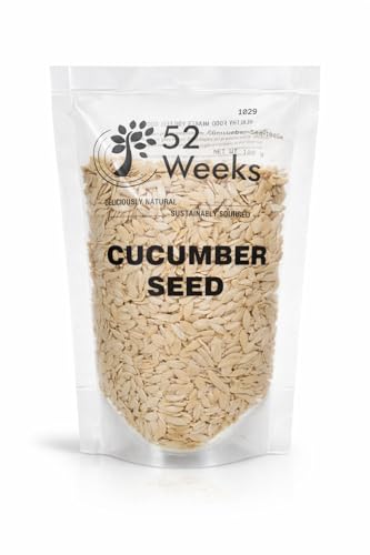 Image of 52Weeks Organic Cucumber Seeds | Raw Edible Seeds | Rich in Protein & Fiber | Healthy Snack & Cooking Ingredient | 100% Natural | 100g (Pack of 1)