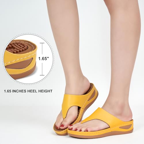 Image of Alicegana Womens Sandals Wedge Shoes: Comfortable Dressy Summer Flip Flops