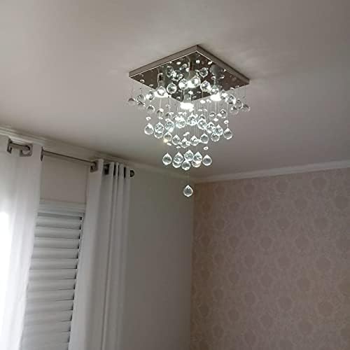 LUSTRE DE CRISTAL PARA SALA, QUARTO, ESCRITÓRIO, BASE DE INOX ESP...