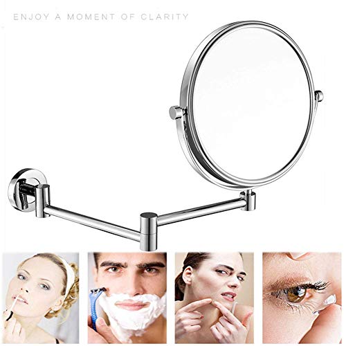 Miroir de maquillage mural grossissant 20cm avec bras extensible pivotant - 8