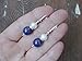 Genuine pearl and lapis earrings, blue white stones, sterling silver, lever back wires, handmade earrings