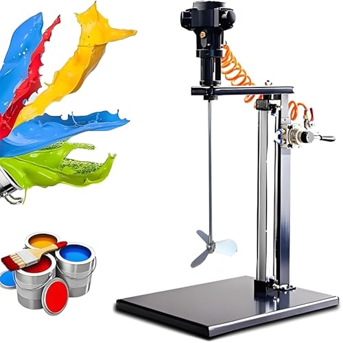 Memykoy Mezclador neumático de Pintura de 5 galones con Soporte, Mezclador de Pintura de Acero Inoxidable de 20 litros y 1/4 HP, agitador neumático para Mezclar Tinta y recubrimientos. Impeller