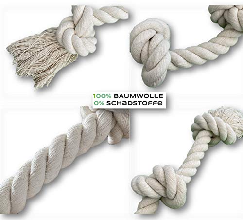 Go rilla® Hundespielzeug Seil, Tau Hund Spielzeug, Hund Seil Spielzeug Set, Interaktives Kauspielzeug Spielzeug, Vorteilhaft für die Zahnreinigung des Hundes, für Welpe Mittlere/Große Hunde (S, Natur)