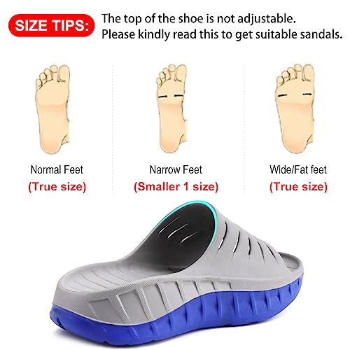 Image of GPOS Mens Sport Recovery Sandals Plantar Fasciitis Thick Cushion Slides Sandals Lightweight Comfort Orthotic Slippers