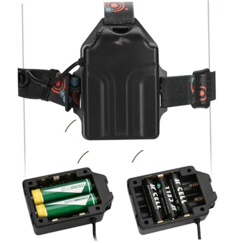 Linterna frontal LED recargable USB compacta para pesca nocturna negra 7