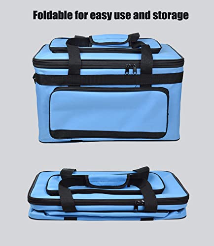 Image of Art and Craft Storage Organizer Bag Paint Art Supplies Storage Bag Arts Craft Tool Carrying Case Artist Paint Tool Box for Travel Foldable Waterproof Large Capacity Storage Tote Bag for Crafts Sewing