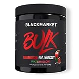 BLACKMARKET Bulk Pre Workout - Preworkout Energy Drink for Men 30 Servings - Pre-Workout Drink Powder with Creatine (Watermelon)