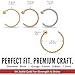PiercingPoint 9KT Solid White Gold 22 Gauge (0.6MM) - 5/16 (8MM) Length Half Nose Twister Hoop Ring Nose Jewelry
