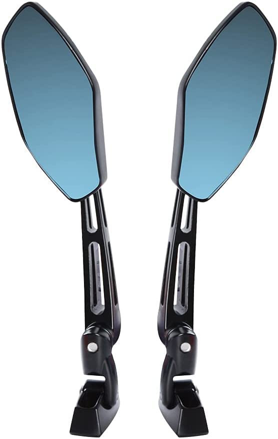 YXQ 2pcs Motorcycle Mirrors Racing Rearview Mirrors CNC Aluminum Anti-Glare Side Mirror for Suzuki GSXR 600 750 1000 1300 Hayabusa(Black)