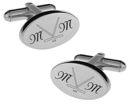 Mancuernillas personalizadas de plata para jugadores y entrenadores de hockey miniatura 5