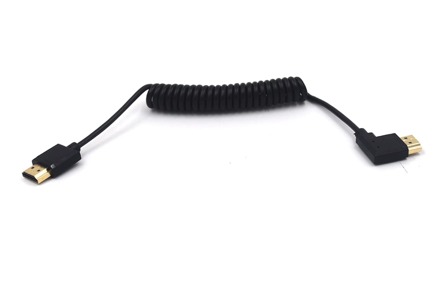 Kework3.9ft HDMI 4K Coiled Cable, HDMI 2.0 Version HD High Speed Cable, 90 Degree Left Angle HDMI Male to HDMI Male Adapter Spring Spiral Cord, 4k 60HZ (Left Angle)