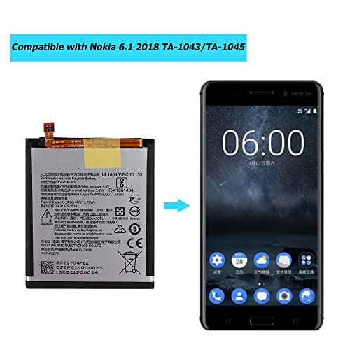 Vvsialeek HE345 Batteria compatibile per Nokia 6.1...