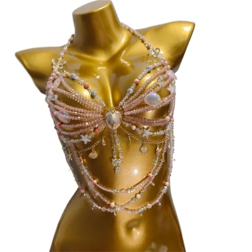 Cadena para el cuerpo tipo sujetador con cuentas de moda playera 3