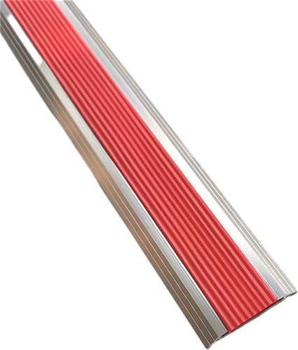 Equipo de costura de alfombra de piso, Tiras De Transición Piso Antideslizantes, Revestimientos Caucho Y Aluminio, Umbral for Puertas(Red)