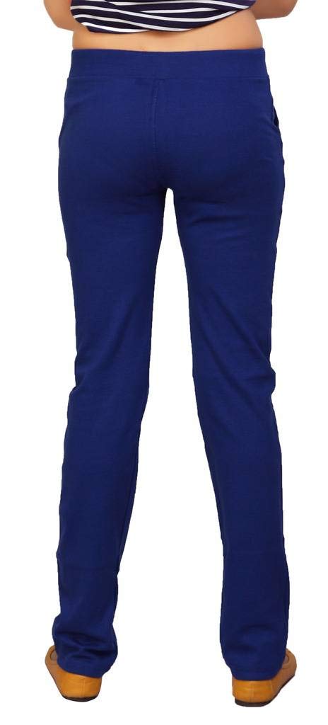 FILMAX® Originals Women Cotton Lycra Rib Solid Sports Walking Gym Yoga Joggers Workout Lower Multipurpose Track Pant (FX1-5101_Royal Blue_3XL) 2