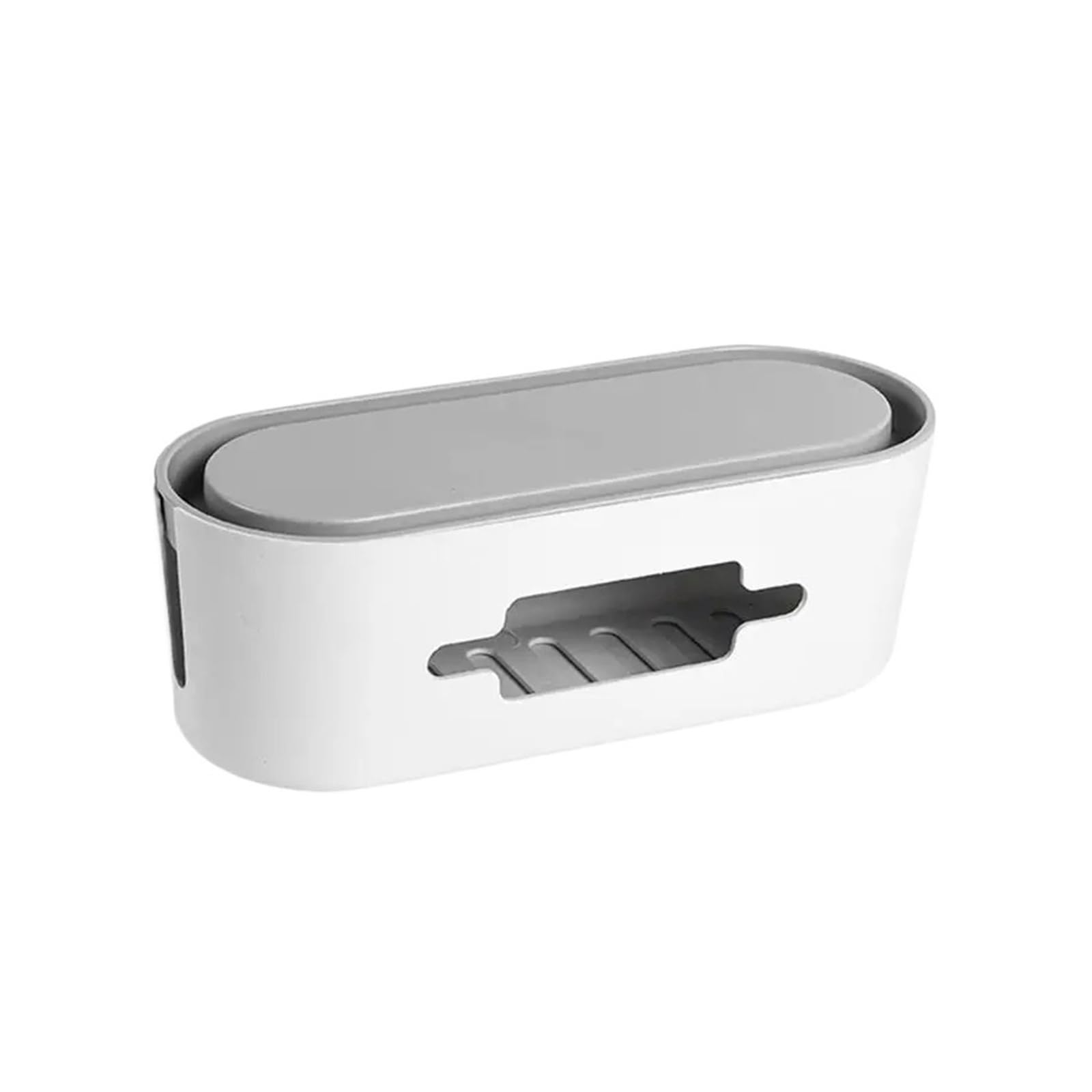 HIZON Caja de gestión de Cables | Organizador de regleta eléctrica | Caja de Almacenamiento de Alambre | Oculta regletas y Cables en televisores, computadoras y escritorios.(White 34x13.8x13cm)