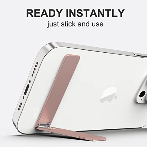 Dob Sechs 3Pcs Phone Kickstand Stick On, Ultra-Thin, Portable, Vertical And Horizontal Phone Stand, Angle Adjustable, Aluminum Alloy Cell Phone Kickstand For Phone, Ipad, Tablet, Black+Silver+Pink #TOP2
