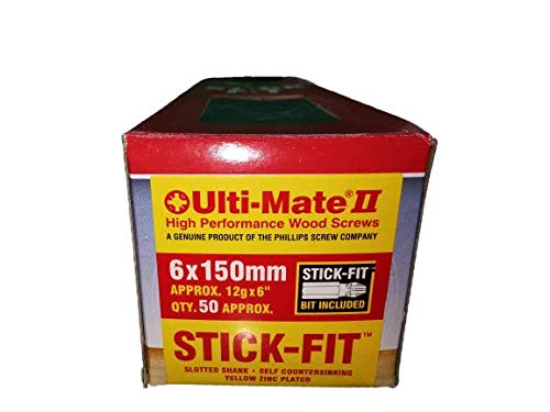 Ulti-Mate 2 - Tornillo de madera de alto rendimiento con ajuste de palo (incluye punta de ajuste de alta calidad), antioxidante, conducción con una mano, pozisquare, anticamuflado (varios tamaños)