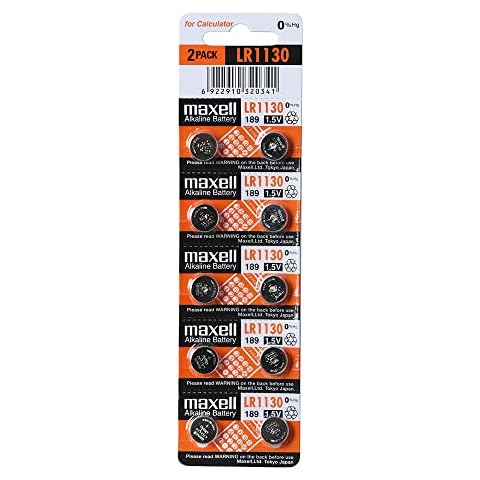 Pack of 10 Maxell LR1130 Alkaline Batteries Cover