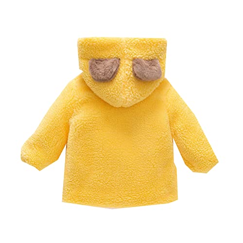 Toddler Girls Thick 𝗦𝗵erpa Hooded Jacket Fleece Windproof Button 𝗧𝗲ddy Outerwear Cute Coat with Pocket2