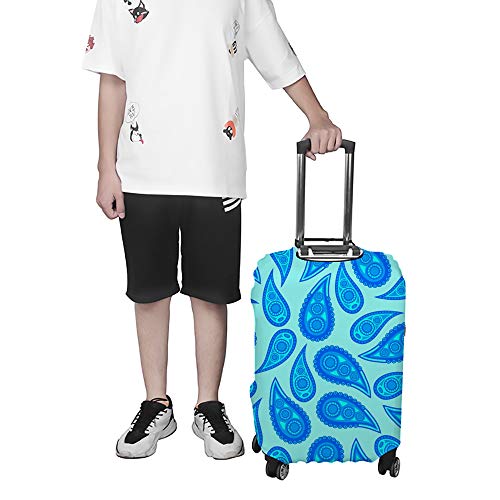 Housse de valise cachemire bleu CHEHONG extensible protège vos bagages - 4