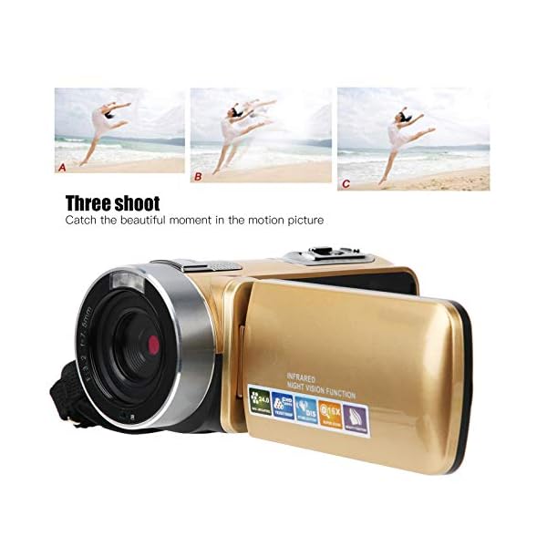 4K Videokamera Camcorder, Anti Shake 28MP Vlogging Kamera, 16 facher Digitalzoom Camcorder, Tragbare Nachtsichtkamera… – Bild 6