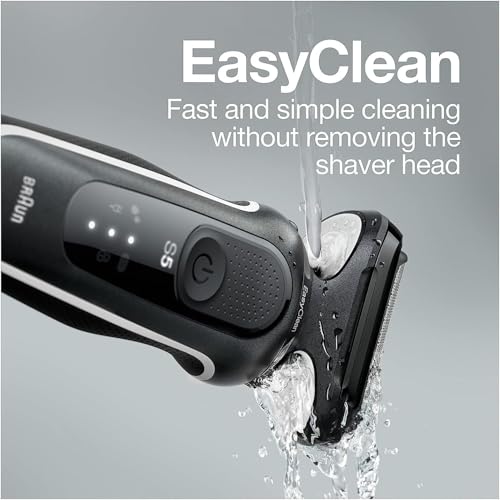 Image of Braun Electric Razor for Men, Waterproof Foil Shaver, Series 5 5050cs, Wet & Dry Shave, with Beard Trimmer and Body Groomer, Rechargeable, Charging Stand Included, Blue