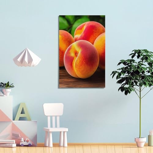 Poster pêches mûres tenture murale moderne 40x60 cm tableau suspendu