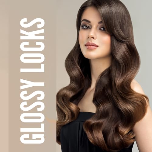 Image of glossy locks Conditioner, with Rice Water, Protects Natural Hair Growth, Volumizing, for Women, Nutrient Infused with Vitamin B5-355ml