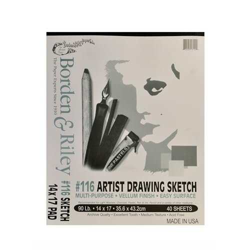 Borden & Riley #116 Artist Drawing/Sketch Vellum Clothbound Pads 14 in. x 17 in. 40 sheets [PACK OF 2 ]