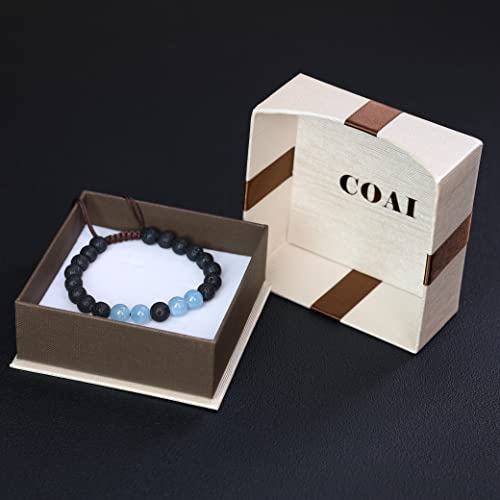 Amorwing Semi Precious Gems Lava Aquamarine Stones Mala Bracelet #TOP6