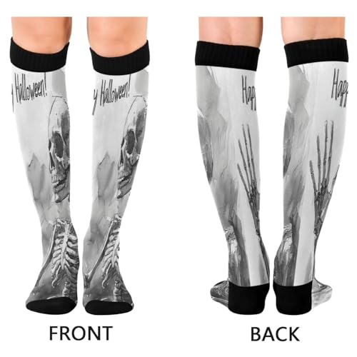 Happy Halloween Skull Compression Socks for Women & Men Circulation(1 pairs)-Graduated Supports Socks for Running, Sports2