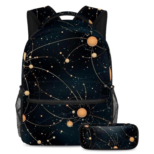 Ensemble cartable pour enfant Galaxy Shining Vierge 8 sac à dos d'école et trousse à crayons large