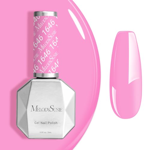 Image of MelodySusie Light Pink Gel Nail Polish,0.5fl oz Nails Soak Off UV LED Bright Pink Gel Polish Gift for Women Nail Art Manicure Salon DIY Nail Design Decoration at Home-1646