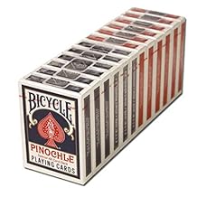 12 Decks Bicycle Pinochle Cards 6 Red / 6 Blue