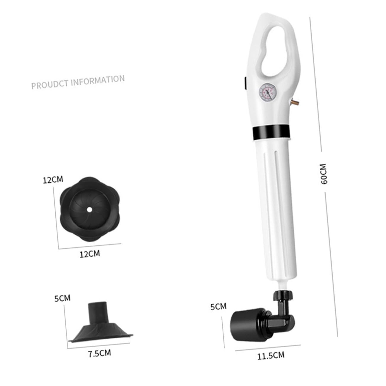 Déboucheur Wc Flexible à Piston Blanc Déboucheur Canalisation Ergonomique Pour Toilettes Et Éviers Nettoyage