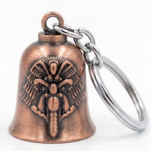 Image of OTTAVO Guardian Bell Keychain, Oxidized Copper, Tibetan Style, 5 cm Height, Good Luck Charm