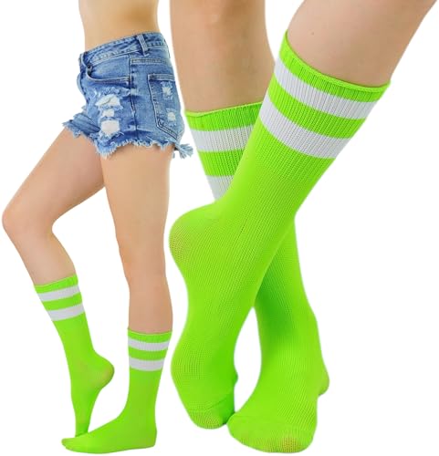 Image of ToBeInStyle Women's Acrylic Ankle Hi With Double Stripe Top Crew Fun Athletic Socks