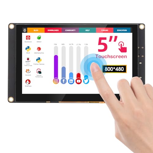 Image of ELECROW 5 Inch Mini Touchscreen Monitor, TN Capacitive 5-Point Touch Screen 800x480 HD LCD Display Compatible with Raspberry Pi 5 /4 /4B /3B+ /3B /B+, PC, Laptop, Driver-Free