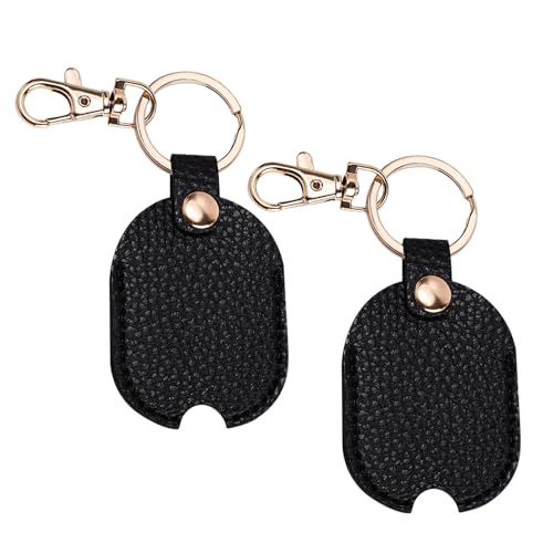 Gosknor Custodia in Pelle per Chiavi Auto, Anello di Ricambio per Chiavi Auto Rotte con Anello Portachiavi in Ferro Protezione Chiavi Auto Portachiavi Casa Uomini e Donne (Nero)