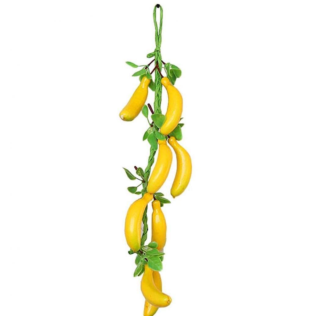 Onsinic Artificial Banana Skewers Simulation Fruit Vegetable Hanging Ornament Home Wall Fake Vegetables Wall Decoration Photography Props Fruit