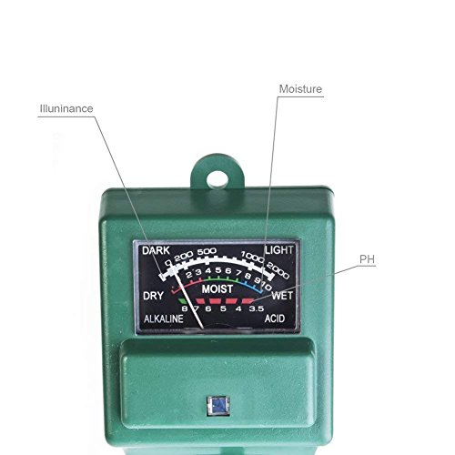 Image of Soil Moisture Light Inspect Acidity Meter Ph Tester 3 in 1 Soil Thermometer for Plant Health Garden Accessories Thermometer