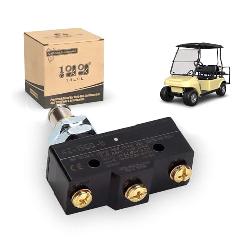 10L0L Golf Cart Brake Pedal Micro Switch 3-Terminal Plunger-Style for Club Car DS 1981 UP & EZGO 1971 UP, Replace OEM#1011439, 12374G1, 13141G1,730, MS-011