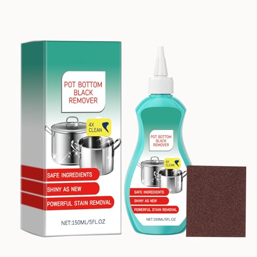 Pot and Pan Cleaner Gel, Magic Pot Bottom Cleaning Gel, Tough Stove Top and Cookware Cleaner, Removes Stubborn Stains on Stainless Steel, Cast Iron, Copper Pots, 5 Fl oz
