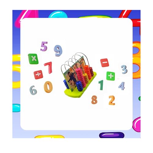 Image of BKDT Marketing Educational Abacus 5 Rods for Kids Early Math Skills for to Learn to Count, Add & Subtract with Colourful Beads - Mathematics Tool kit -Abacus Toys for Kids-Festival Gifts,Diwali Gift