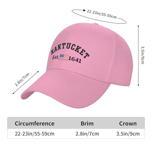 Gorra de béisbol unisex rosa Nantucket Massachusetts miniatura 6
