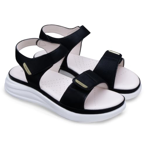 Image of DOCTOR EXTRA SOFT Women's Ultra Lightweight Sandals with Memory Foam Cushion|Stylish & Comfortable|Casual & Non-Slip|Diabetic & Orthopedic Flip Flops with Adjustable Strap Ladies & Girls New-D-610