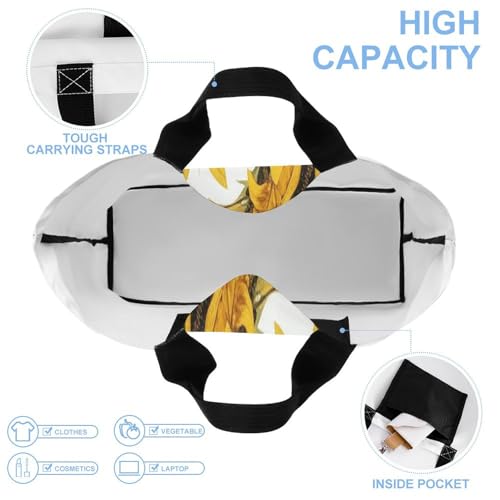 Fashionable Reusable Women's Shoulder Tote Bag Alluring Sunflowers Summer Printed with Unique Heat Transfer Print, Eco-Friendly Durable Polyester for Grocery, Travel & Gifts4